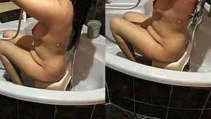 desi woman taking bath recorded by husband with audio