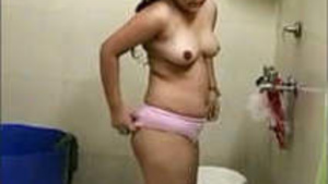 Cute indian girl bathing video