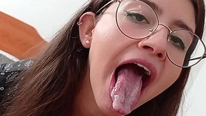 Teenage girl strengthens to punish boy. Blowjob cum in a bratwurst. Shanaxnow
