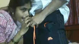 Indian newly married bhabhi sucking his servo cock after lunch