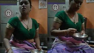 auntie tits in saree