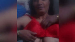 Big Tits Bhabhi Wearing Red Bra