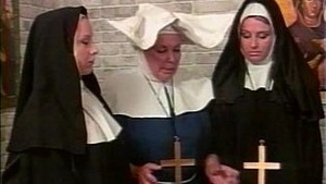 Nasty Nun gets the brush back boiled in a sexy NUDIE relationship leg