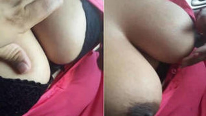 Waah Desi superHot bhabhi showing her HUgee tits in the car