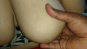 Desi teacher big bouncing breasts fondling by husband