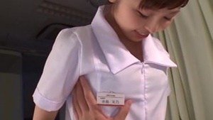Nurses Mizutri Fumno enjoy their dirty job in this video.