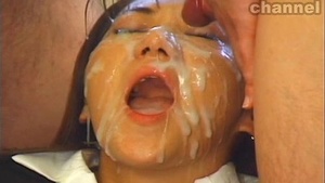 Cum shower for blond babe #bukkake