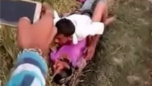 Lover caught outside in a village