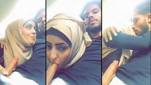 Young and sexy Pakistani hijab clad teen gives blow job to her step brother