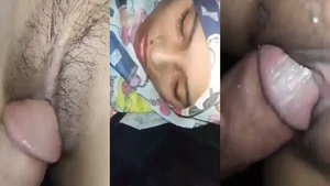A hijab wearing girl moans during sexual experience with her loved one.