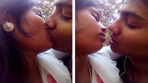 Hot and steamy desi love scene with kissing and heavy petting.