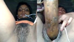 Beautiful rural woman enjoying dildo pleasure