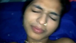 Shaved pussy of a village girl being fucked