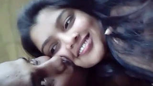 Young Indian girl kisses and gives blow job to her loved one.
