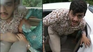 A wife caught in the act of having an affair with a man in a car park.