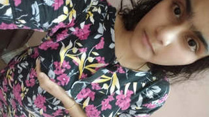 Pretty big girl showing off her wet vagina on camera