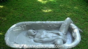 Kendra in hot latex, muddy car accident scene