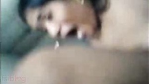 A wife with big breast performs the best blow job to her husband.