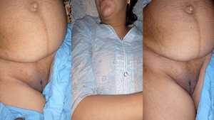 Naked older woman in bedroom with brother in vulgar MMS