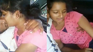 Beautiful Indian girl gives blow job in a car