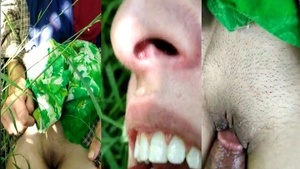 Beautiful woman from Kashmir has sex outside in a homemade video.