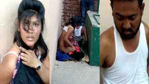 Couple caught in the act in their desi video production.