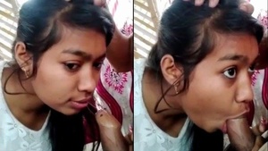 Beautiful college girl from Assam gives blow job to her lover.