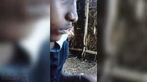 Village babe gets some outdoor sex in this MMS video