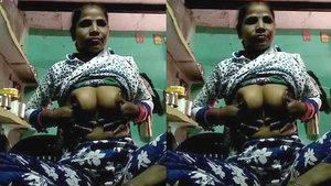 Beautiful Indian house wife shows her breasts to her lover
