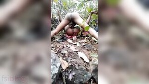 Sexy village couple’s passionate experience in the woods caught on camera