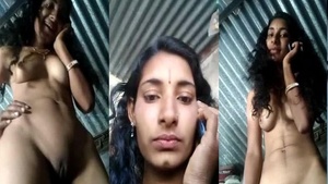 South Indian college girl strips and talks dirty on a live call.