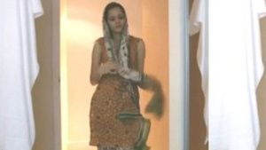 A Pakistani model in a hotel room