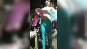 Young Indian farm girl shows her naked body and masturbates.