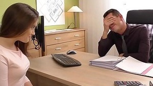 A strange office girl keeps on wearing stockings and plants an endless plant in her path.