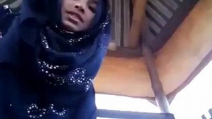 Pretty and innocent looking Muslim girl getting whacked on her private part