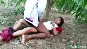 A gangbang of a sexy Tamil schoolgirl outside, suggestive MMS scandal