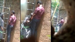 Outdoor Indian sex scandal with homemade video of cowgirl ride.