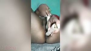 Indian house wife using conjugal toy alone.