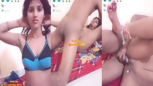 Desi coupleâ€™s hot and steamy livecam sex session.