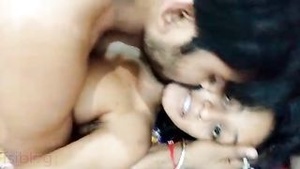 Young Indian woman endures difficult sex with her boyfriend