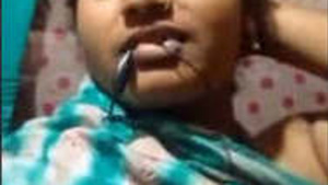 Beautiful bhabhi from the village in a hot video call.