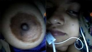 Pretty village girl showing her assets to her boyfriend on video call