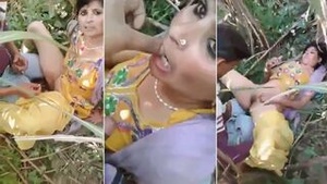 Beautiful Indian aunt from Bihar getting dirty with two local men outside! New sex MMS