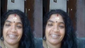 Marital pleasure: Indian housewife aunty enjoys a deepthroating blowjob from her husband.
