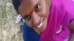 A married woman from the Tamil community having sex with her neighbor outdoors.