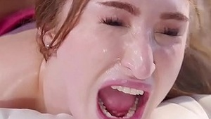 The stepdaughter gets a lot of ejaculations on her face in the shit play.