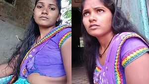 Steamy video of a Village house wife with a navel show Bhabhi Sanjana Desai.