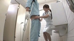 A Japanese nurse masturbates in this scene which is a sample of a drama.