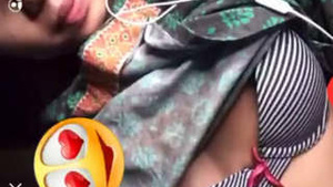 Pretty Pakistani girl performing in a video call.