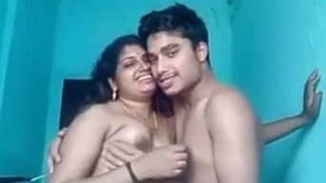 Indian aunt with large bosom having sexual relations with her lover.